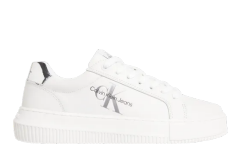 CALVIN KLEIN 청키 CUPSOLE MONO LTH WN 스니커즈 WHITESILVER